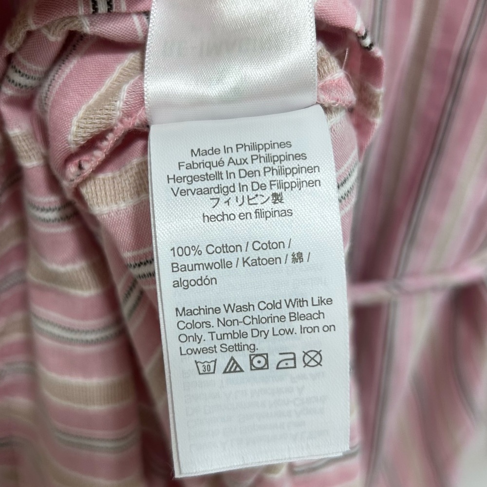 J. Crew Cotton Poplin Mini Dress Stripe Pink Tie Waist Size M/L BI634 Summer ‘22 - Picture 8 of 9